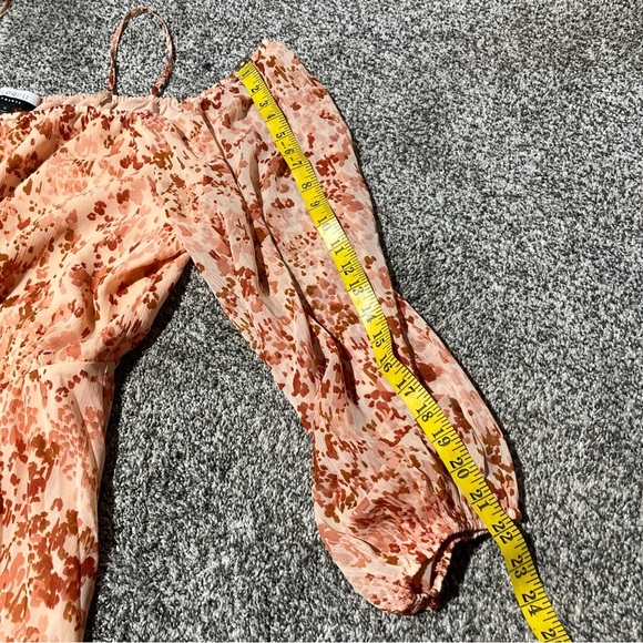 ELOQUII Size 26 Pleated Off The Shoulder Midi Dress Crinkle Chiffon Pink - Picture 6 of 12